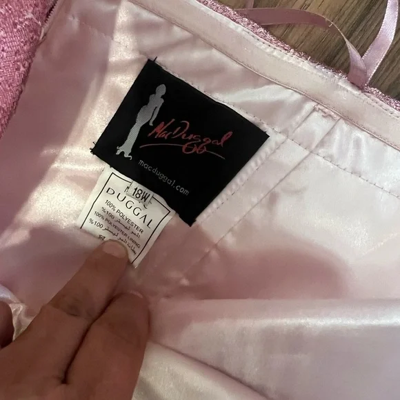 Mac Duggal 67230 Fabulouss Strapless Metallic Pink Strapless Mermaid Gown 18W - Picture 9 of 10